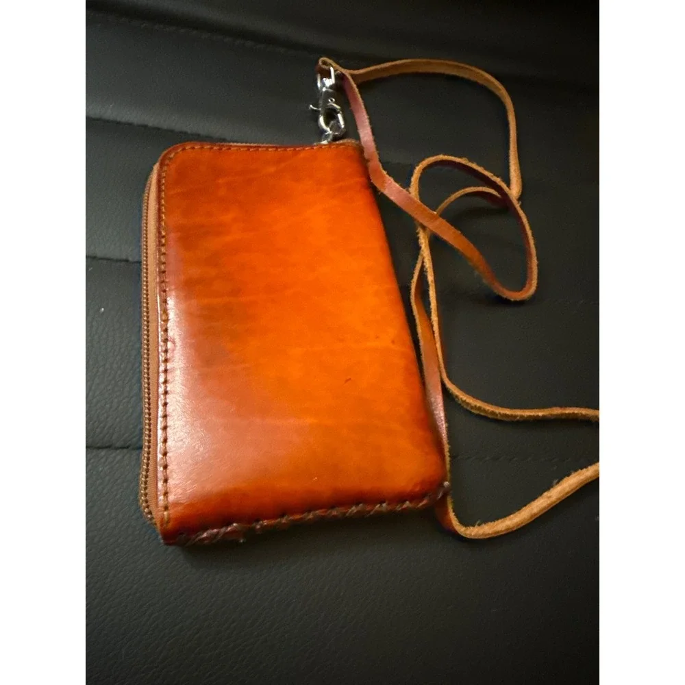 Island Leather Collection Hawaii Honu Passport Pouch, Genuine Leather Crossbody